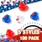 50 Pcs Patriotic Rubber Ducks 2'' Blue Red White Mini Ducks in Bulk for Party Favors